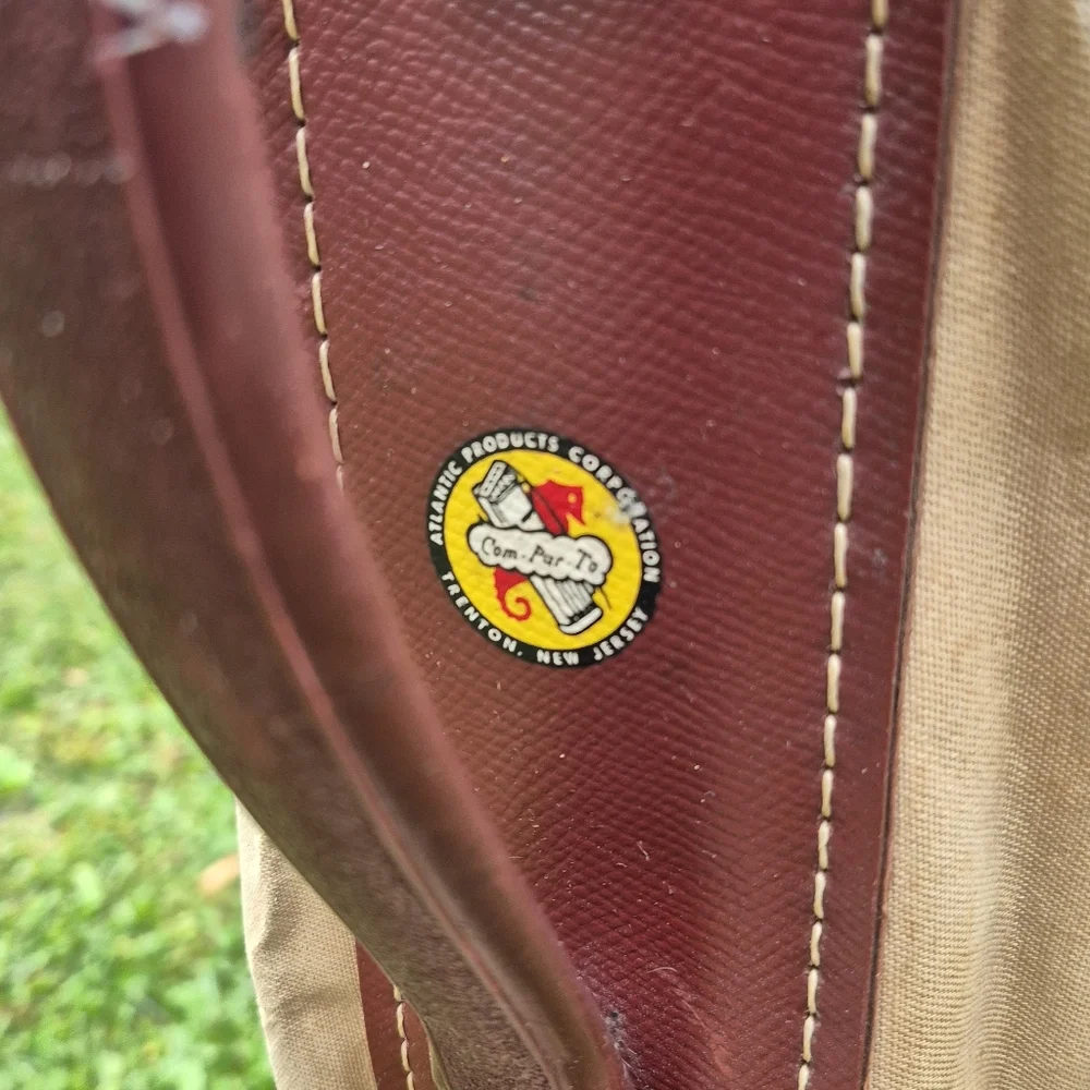 Vintage 1950's Atlantic Canvas/Leather 13-Way Sunday Carry Golf Bag with Strap - Picture 2 of 11